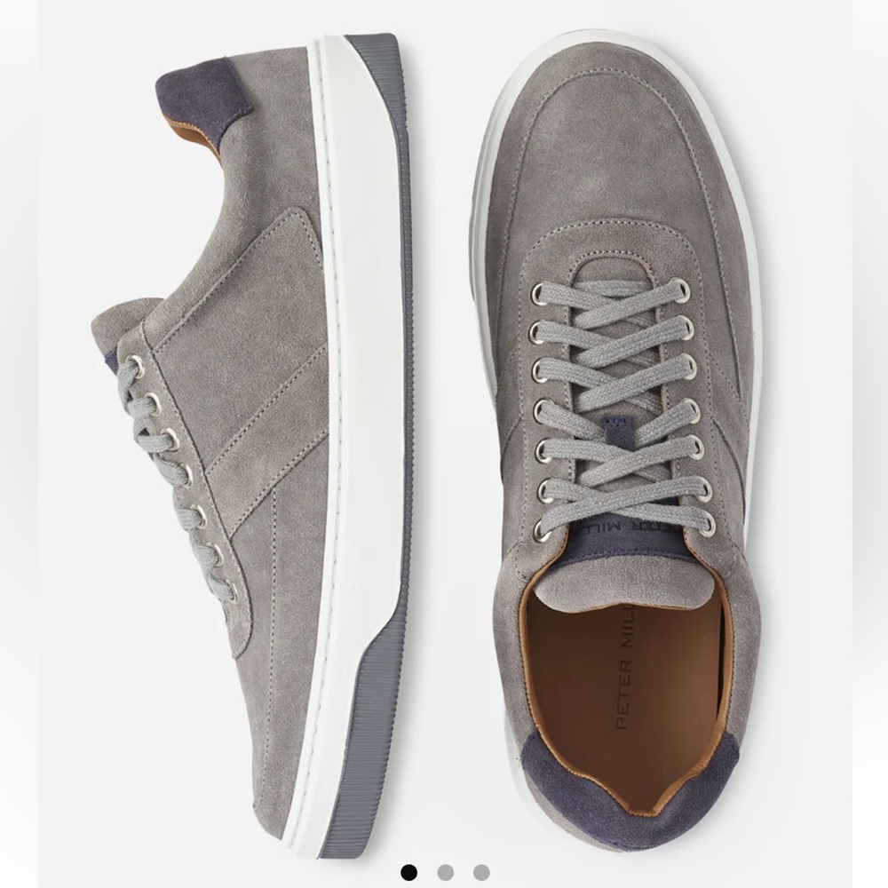 Men’s Peter Millar Crown Crafted Vantage Suede Sneaker Gray Size 9 - Picture 2 of 8